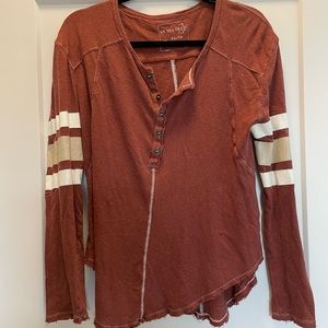 Free people button down sweater, size XS in burnt red